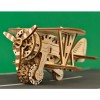 Wooden City - Biplane 3D Mechanical Model - Brown